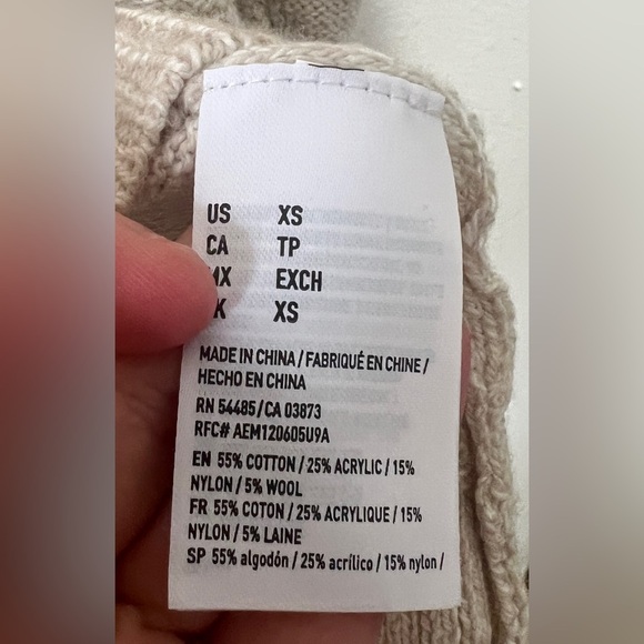 American Eagle Beachy Boho Knit Hooded Sweater - XS - Picture 7 of 9